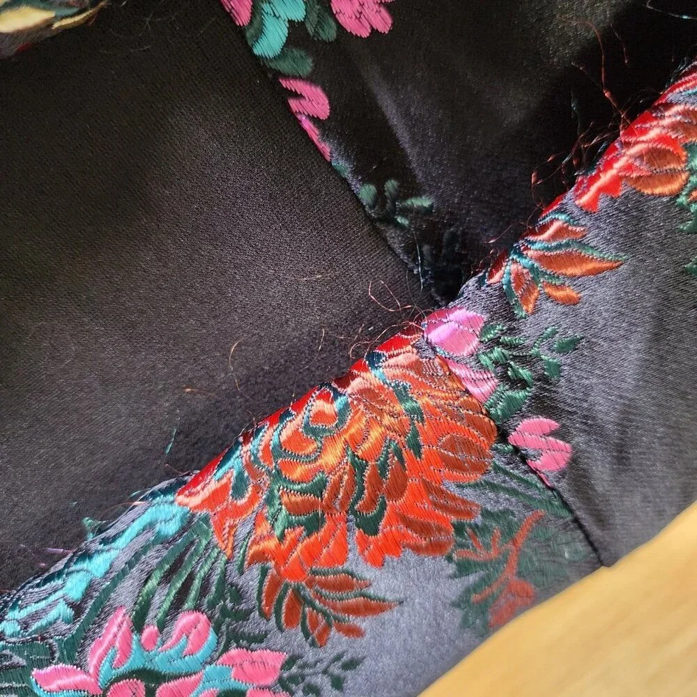Zara Trafaluc Women's Sleeveless Mini Dress Satin Floral Jacquard Black Size M - Picture 14 of 16